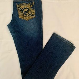 Woman’s Junior Rocawear Embroidered Blue Straight Jeans